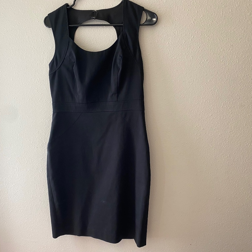 Ann Taylor Size 2 Black Cocktail Dress Sleeveless Cotton Blend